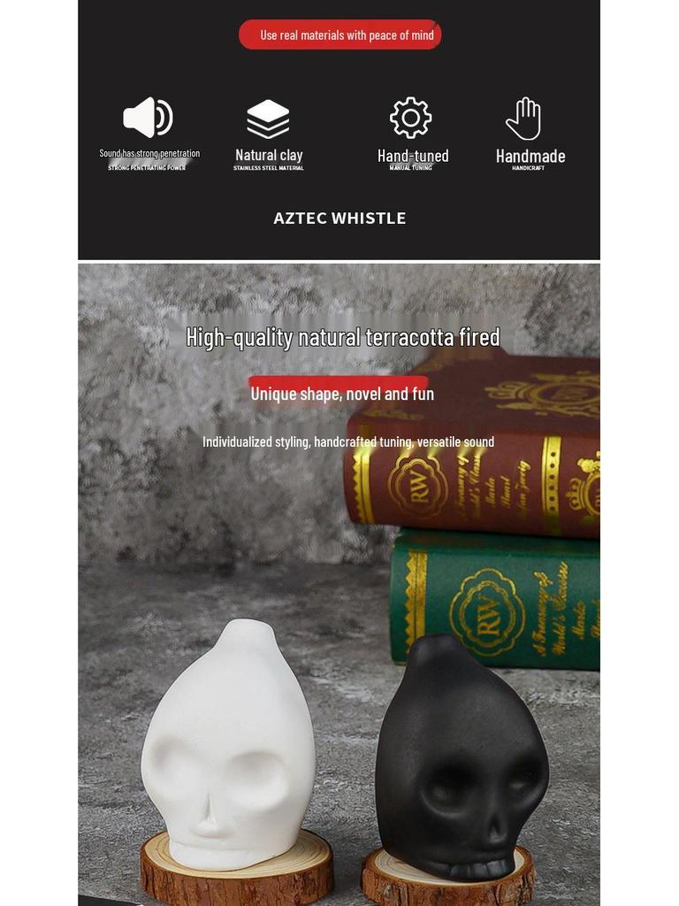 Customizable Aztec Death Whistle - Ghostly Halloween Craft Accessory