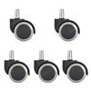 1 Pcs 1inch Universal Mute Office Chair Wheel Caster Heavy Duty Swivel Castor Replace Furniture Wheels Roller Rubber Brake DIY