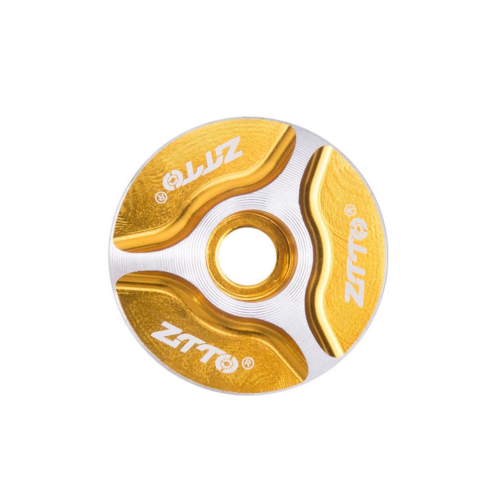 ZTTO Stem Top Cap Fork Tube Aluminum Alloy Cover Bicycle Accessories yellow For the outer fork outer diameter 28.6#1