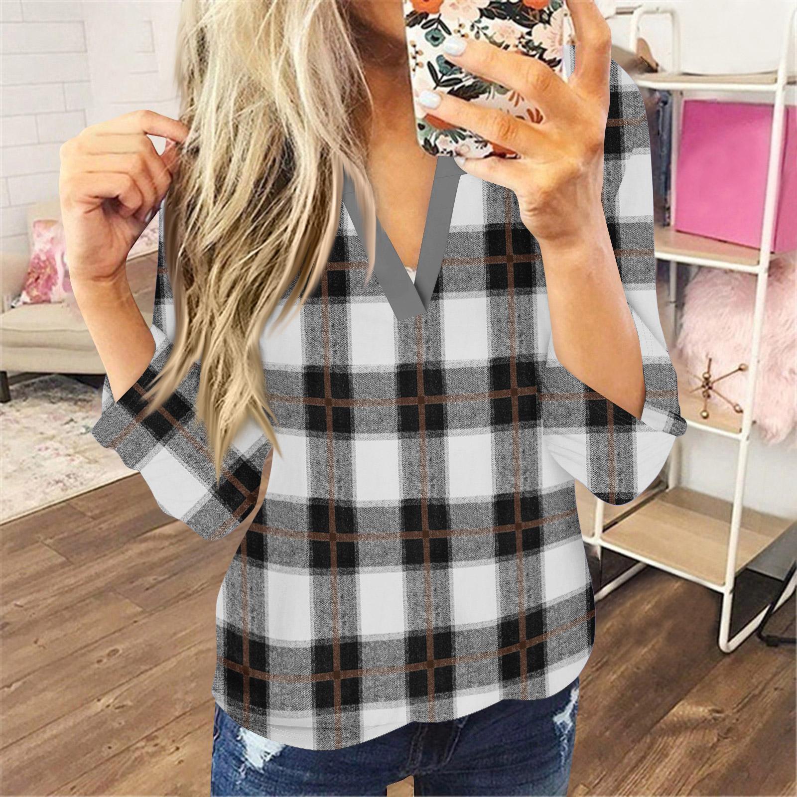 

Женская футболка с принтом пуговиц, с длинным рукавом, для повседневной носки и выходных, модная, базовая, с V-образным вырезом, базовый топ, пуловер XL