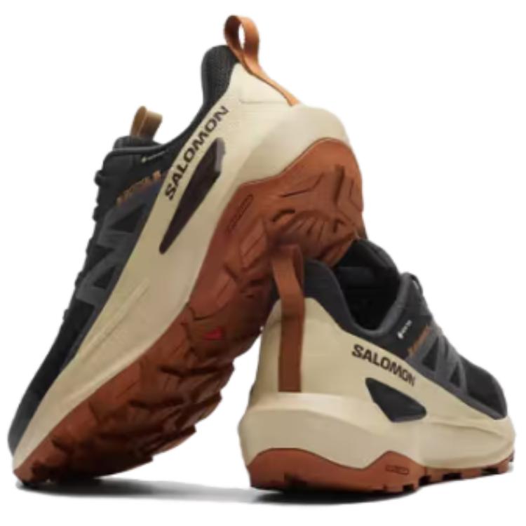 Salomon Elixir Fabric Soft Comfortable Waterproof Breathable Low-Top Hiking Shoes Men Hiking Shoes Black Brown 475604