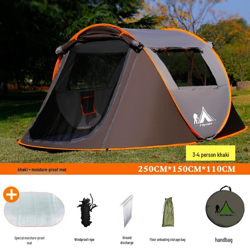 Automatic Pop-Up Tent for 3-4 People - Portable, Foldable, Ideal for Beach or Camping