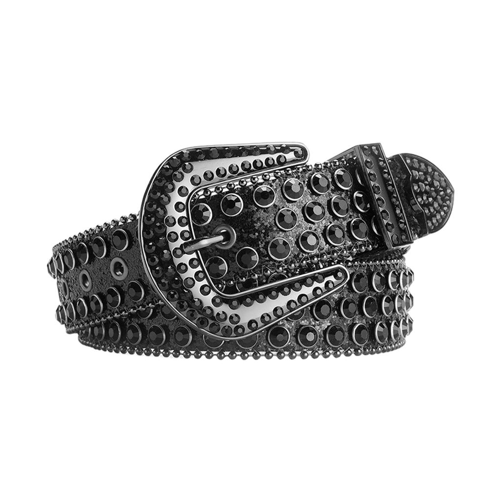 Casual Rhinestone Belts Adult Sumptuous Full Diamond Waist Belts Western Cowgirl Cowboy Fashion Belt for Jeans Skirt