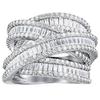 Huitan Hyperbole Cross Design Women Rings Full Paved Sparkling Cubic Zirconia Modern Fashionable Daily Wear Party Female