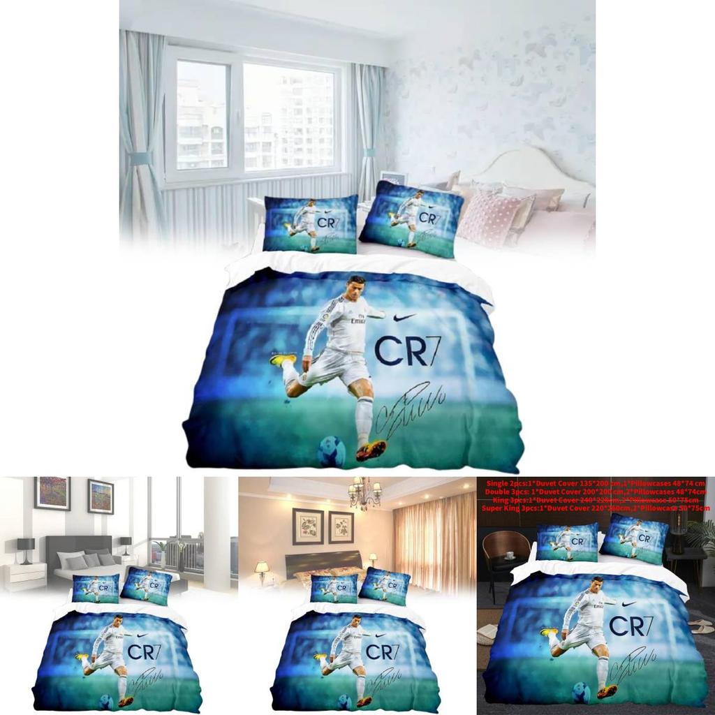 Football Star Bedding Set With Active Print For Modern Home Decor