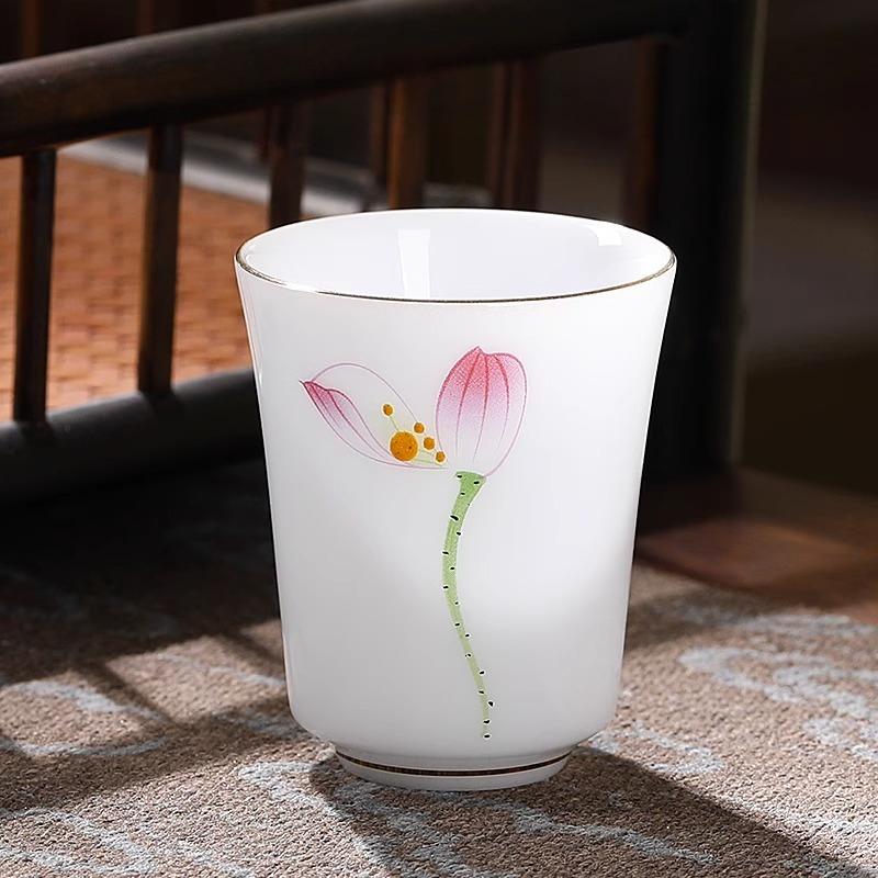 Porcelain Master Cup Ceramic Household Tea Tasting Single Cup Personal Special Kung Fu Tea Set High-end Light Luxury Tea Cup