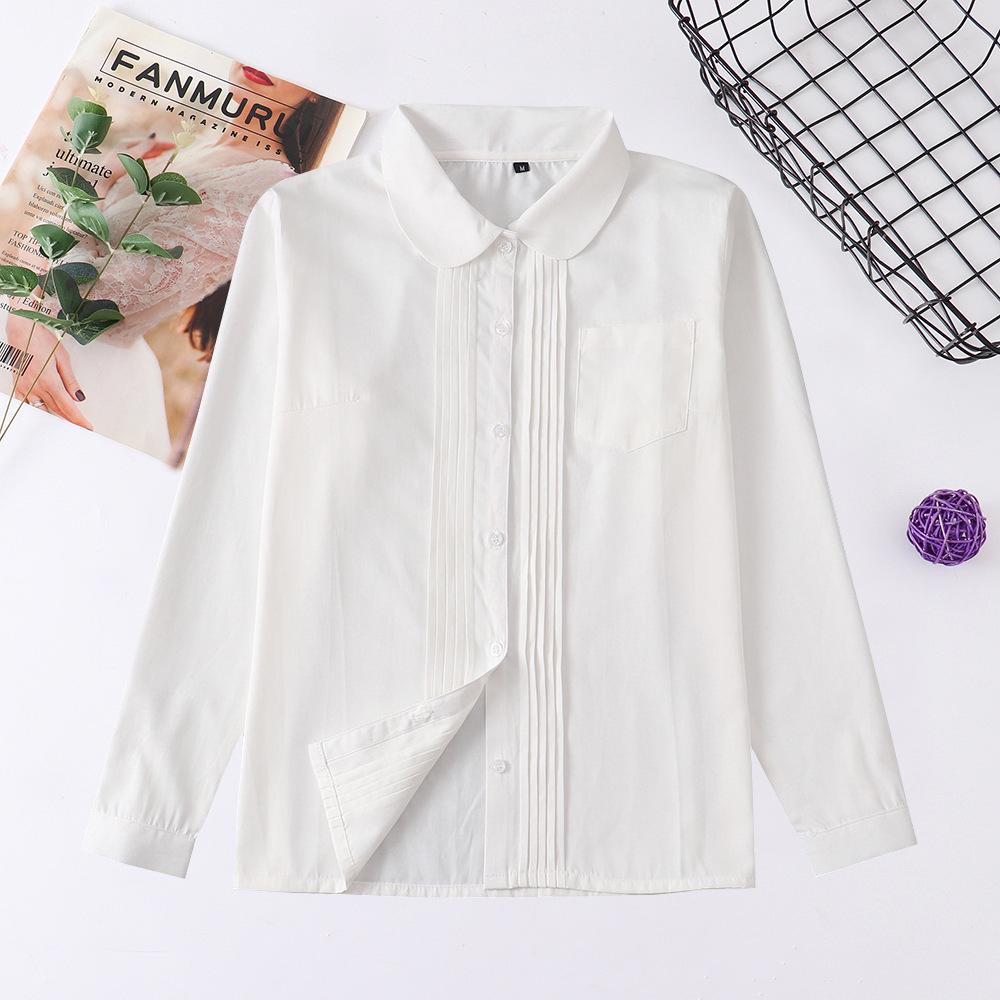 

JK Uniform White Accordion Pleat Shirt with Forest Deer Embroidery 4XL вершковий/білий