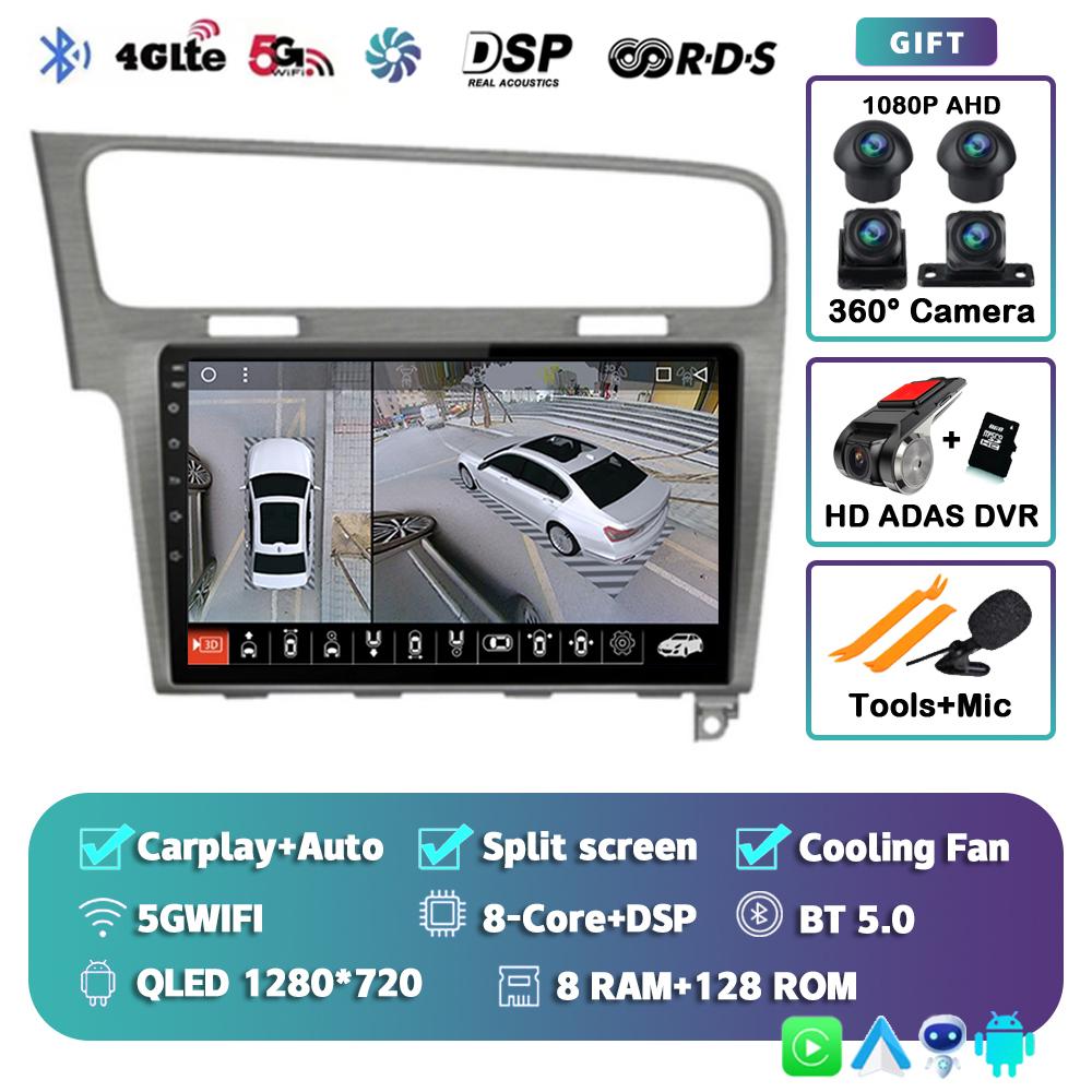 Android 14 Carplay Car Radio For Volkswagen VW Golf 7 2013 - 2016 2017 2018 2019 2020 MK7 Multimedia Player Stereo GPS Head Unit