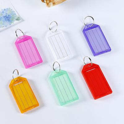 10/20/30PCS Porte-clés à rabat de couleur assortie Porte-clés en plastique avec anneau brisé Porte-clés nom DIY Étiquette Porte-clés de marquage de bagages ZYF