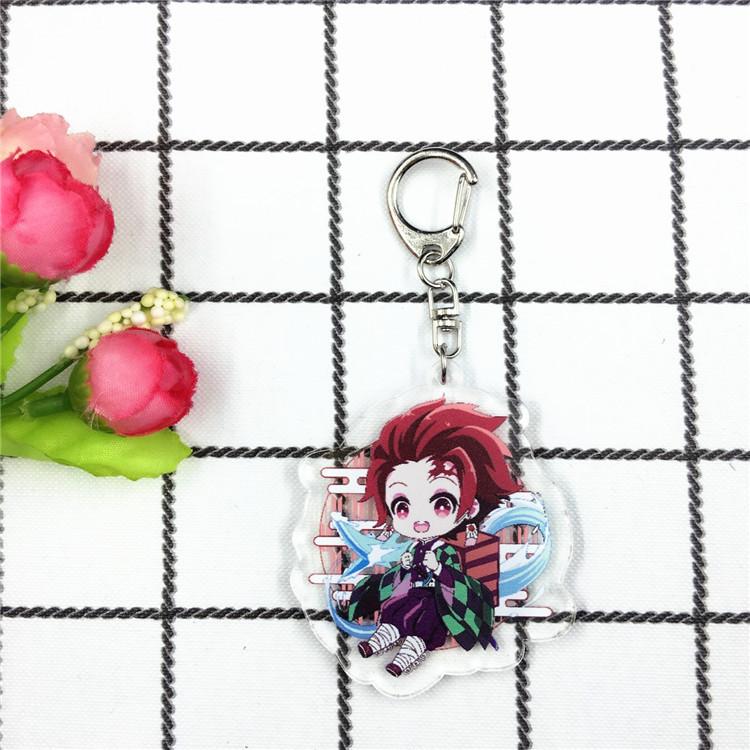 Key Rings Anime Games Around Demon Slayer Blade Cartoon Character Acrylic Keychain Metal Decoration Accessory Gift Pendant