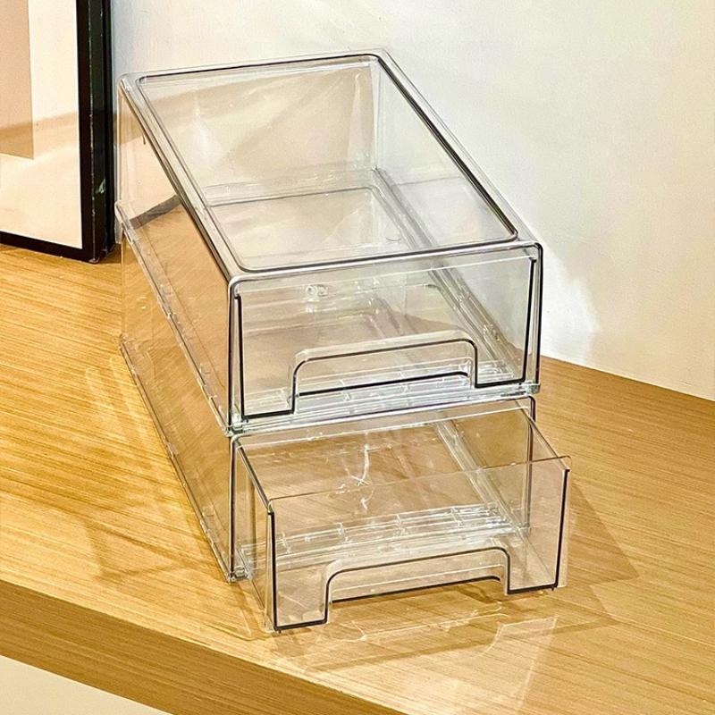 Acrylic Drawer-type Cosmetics Makeup Storage Box Organizer Desktop Storage Transparent Drawer Dustproof Mask Clear Boxes Cabinet