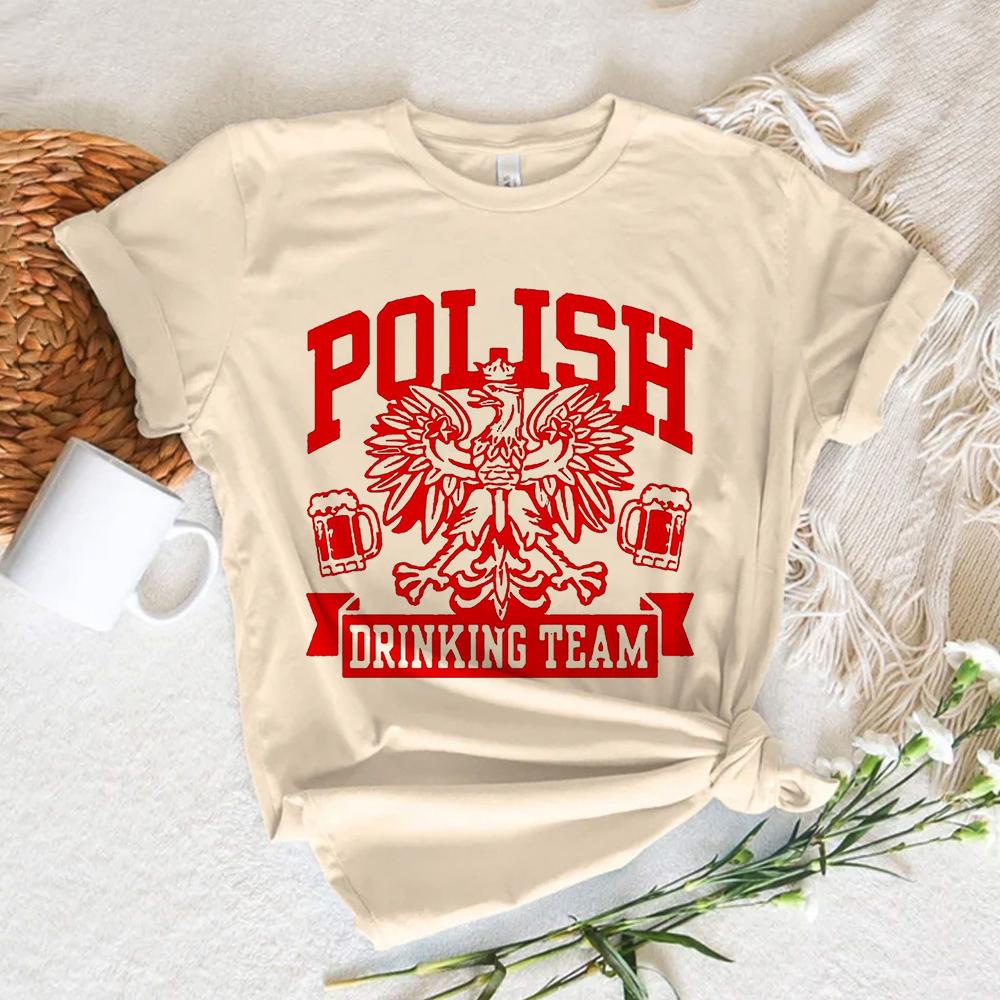 Polen T-Shirt Damen Y2K Comic T-Shirt Mädchen Anime Kleidung
