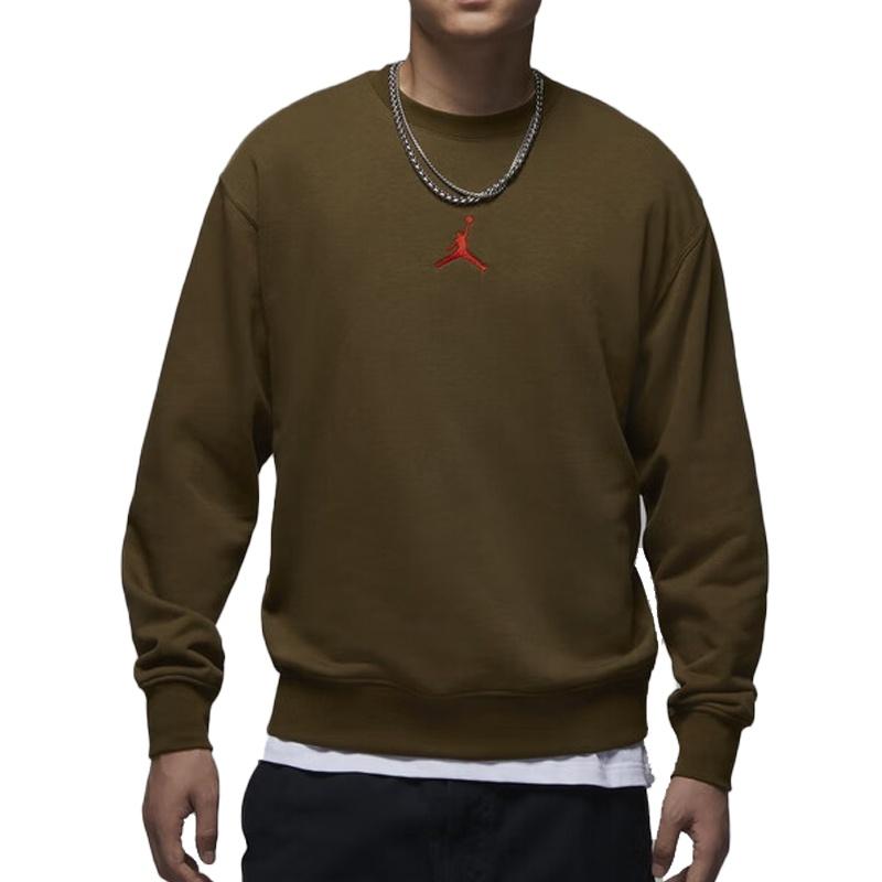 Jordan Sweatshirts Men's Olive Crew Neck Moderate Regular HV1750-366