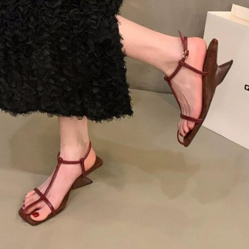 

Fashion Women Sandals Mid Heels Dress Shoes Designer Fashion Cozy Pumps Elegant Woman Slippers 2025 Summer Trend Brand Female Zapatillas 35 вино красного