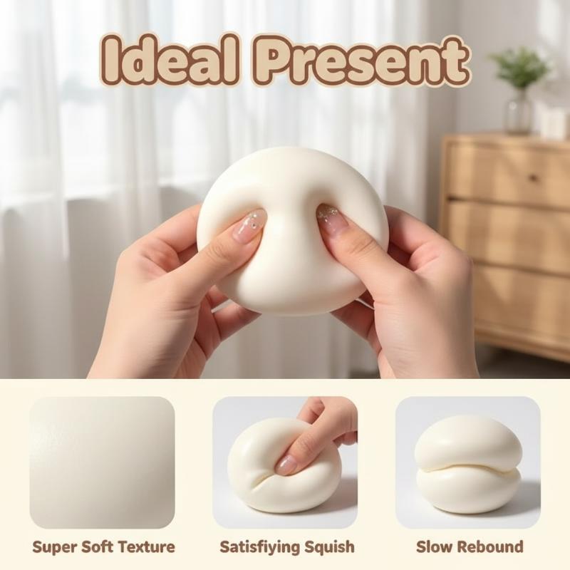 1Pcs Cute Milky White Yogurt Cake Squeeze Finger Toys Milk Cake Squeeze Taba Soft Toy Stress Relief Toy For Girl Birthday Gift