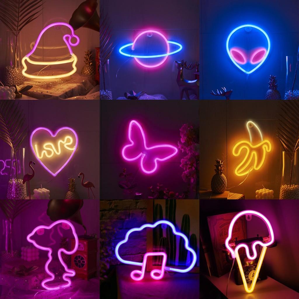 Whimsical Led Butterfly Alien Planet Night Light Charming Neon Decorative Lamp