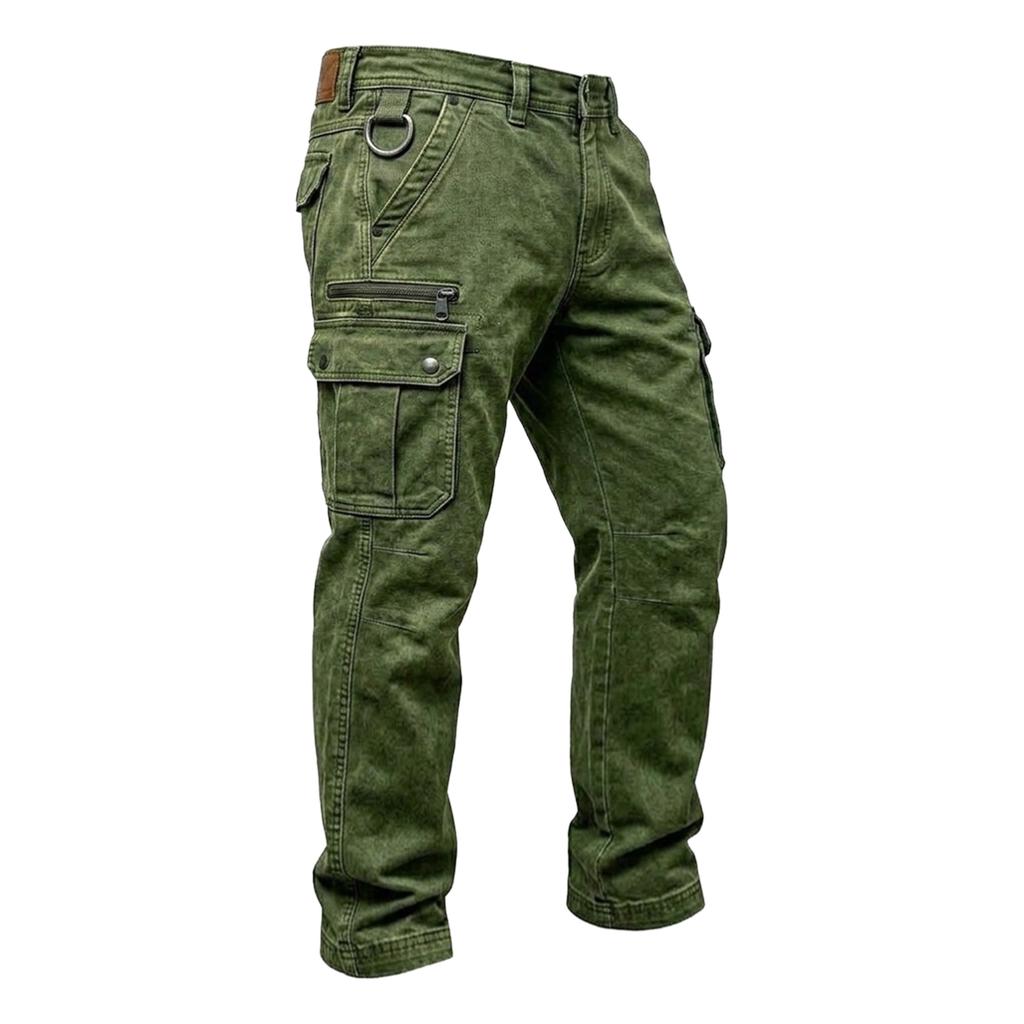 Herren Farbe Retro Multi-Pocket Cargohose