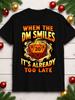 Men'S Plus Size Casual Crew Neck T-Shirt With 20Sided Dice Flame Graphic   When The Dm Smiles Text,