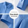 Spring 2026 Women's Versatile Long Sleeve Lapel Shirt - Front Short, Back Long, Loose Fit, Solid Color