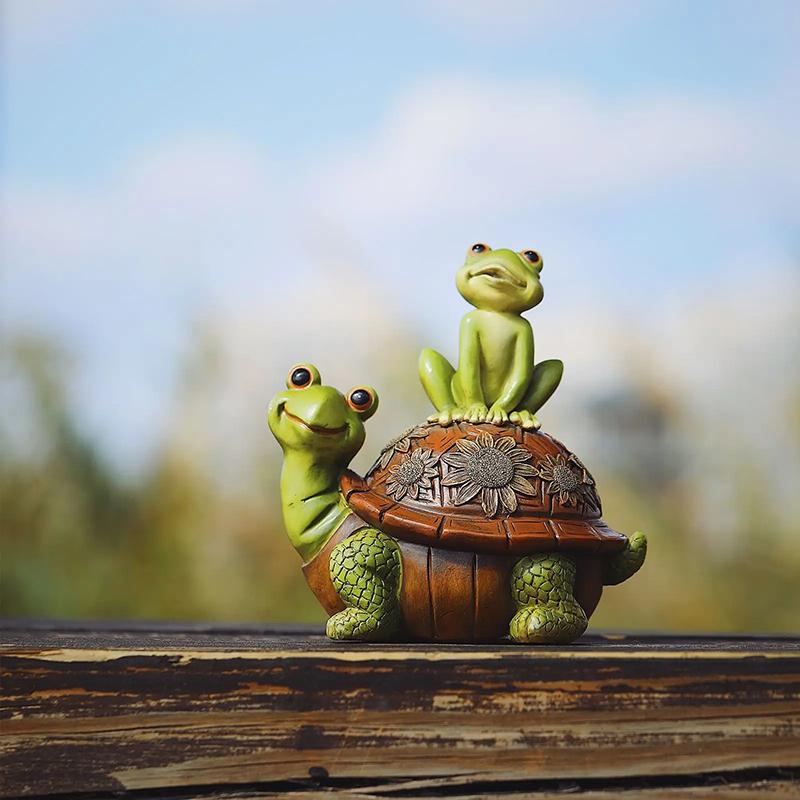 Cute Turtle, Frog Animal Decoration Statue Resin Sculpture Home, Room, Office, Flower Pot Outdoor Garden Decoration