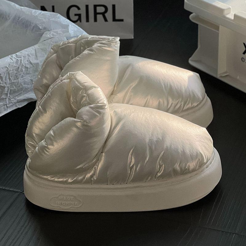 Dicke Plateau Damen Schneestiefel Warm halten Flauschig Wasserdicht Daunen Paar Baumwollschuhe Winter Täglich Plüsch Kurze Stiefeletten