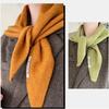 Cashmere-like Wool Blend Scarf Solid Color Knitted Scarf Triangular Short Shawl  Women's Wear