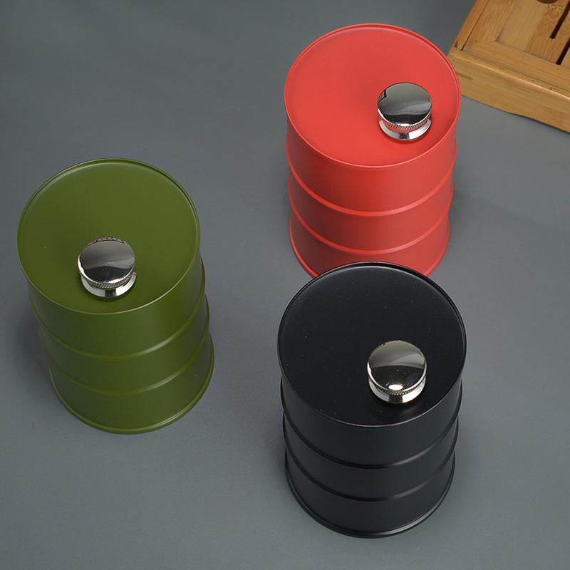 750Ml Stainless Steel Hip Flask Travel Barrel Wine Pot Bottle Outdoor Personalized Cylindrical Shape Wine Barrel Jug