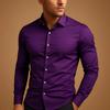 Camisa de Negocios de Manga Larga para Hombre sin Planchar - Antiarrugas y Ropa Casual de Verano