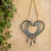 Einzigartiges Valentinstagsgeschenk Hufeisen Herzform Windspiel für Außendekoration im Garten mit Messingglocke Glück Wandkunst Akzente, Rustikales Metall Hängend