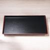 45cm Clear Wood Grain Tray In Black or Lacquerware Made In Dishwasher Safe J-kitchens Heat-Resistant, Long, (Tray) Red, Non-Slip, Heat-Resistant (ABS