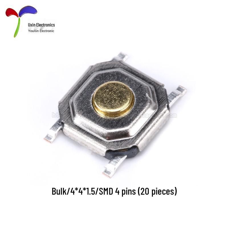 

SMD Tactile Micro Switch, Copper Head, 4x4x1.5/3.0MM, 20-Pack