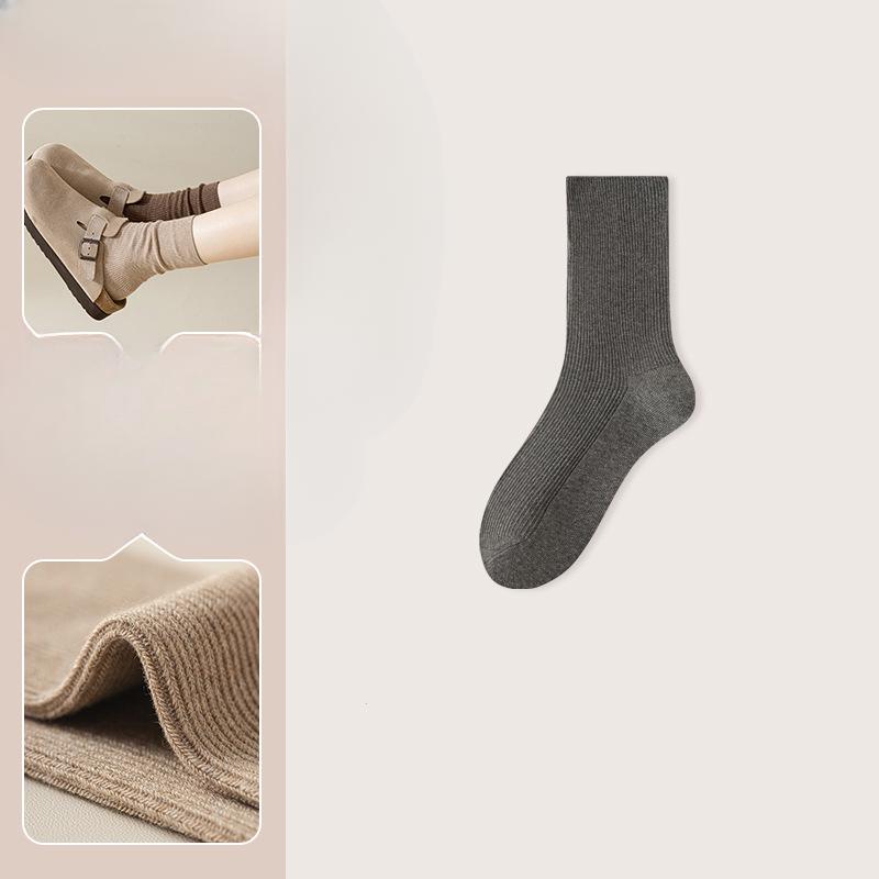 Women's Autumn and Winter Deodorant Retro Boneless Drum Pile Cotton Socks