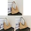 Retro Woven Tote Bag For Women Large Capacity Beach Shoulder Handbag With Magnet Closure