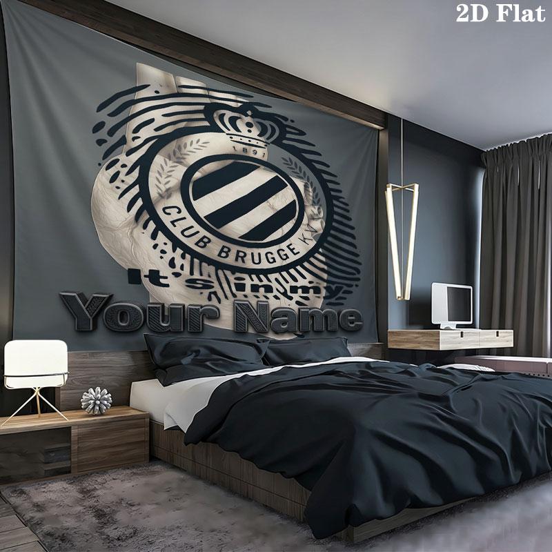 Club Brugge KV Custom Name Wall Tapestry Aesthetic Wall Hanging Printed Fabric Blanket Decorative Tapestries for Bedroom Living Room Home Decor
