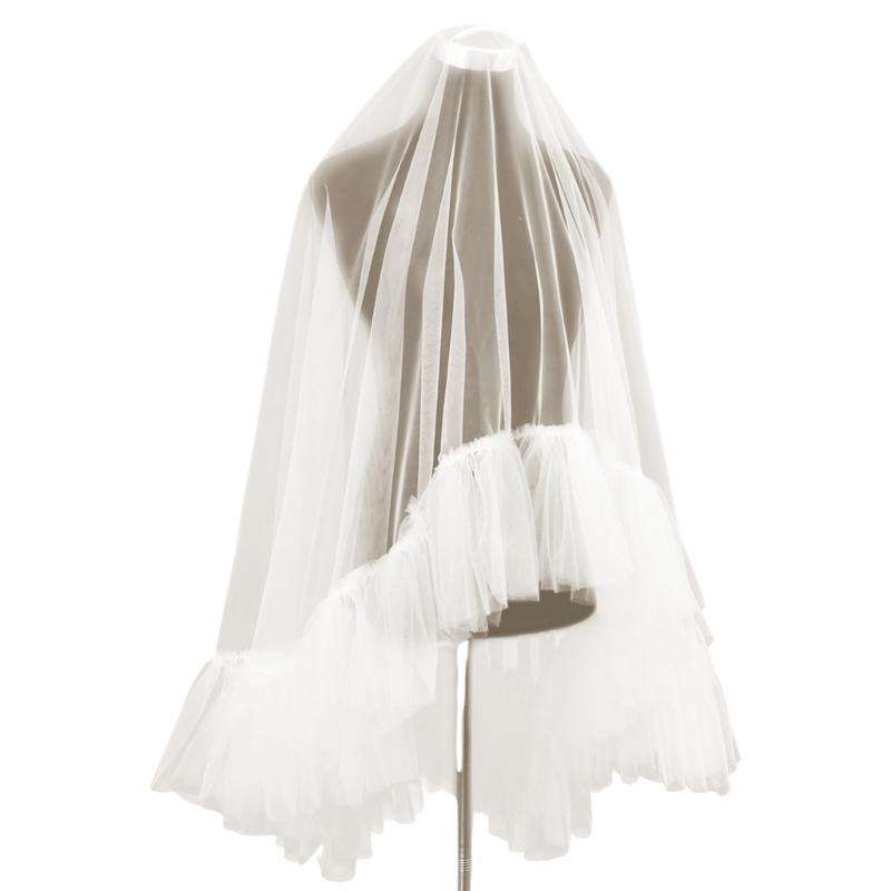 Романтичные Короткие Белые Фаты Легкие Свадебные Дышащие Фаты Регулируемые Фаты Уникальные Модные Аксессуары слоновая кость