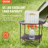 Folding Table Camping Table 720X720X610 Mm, Folding Garden Table, 2-Layer Balcony Table, Multi-Purpose Table with 4 Drink Holders, 25 Kg Load Capacity