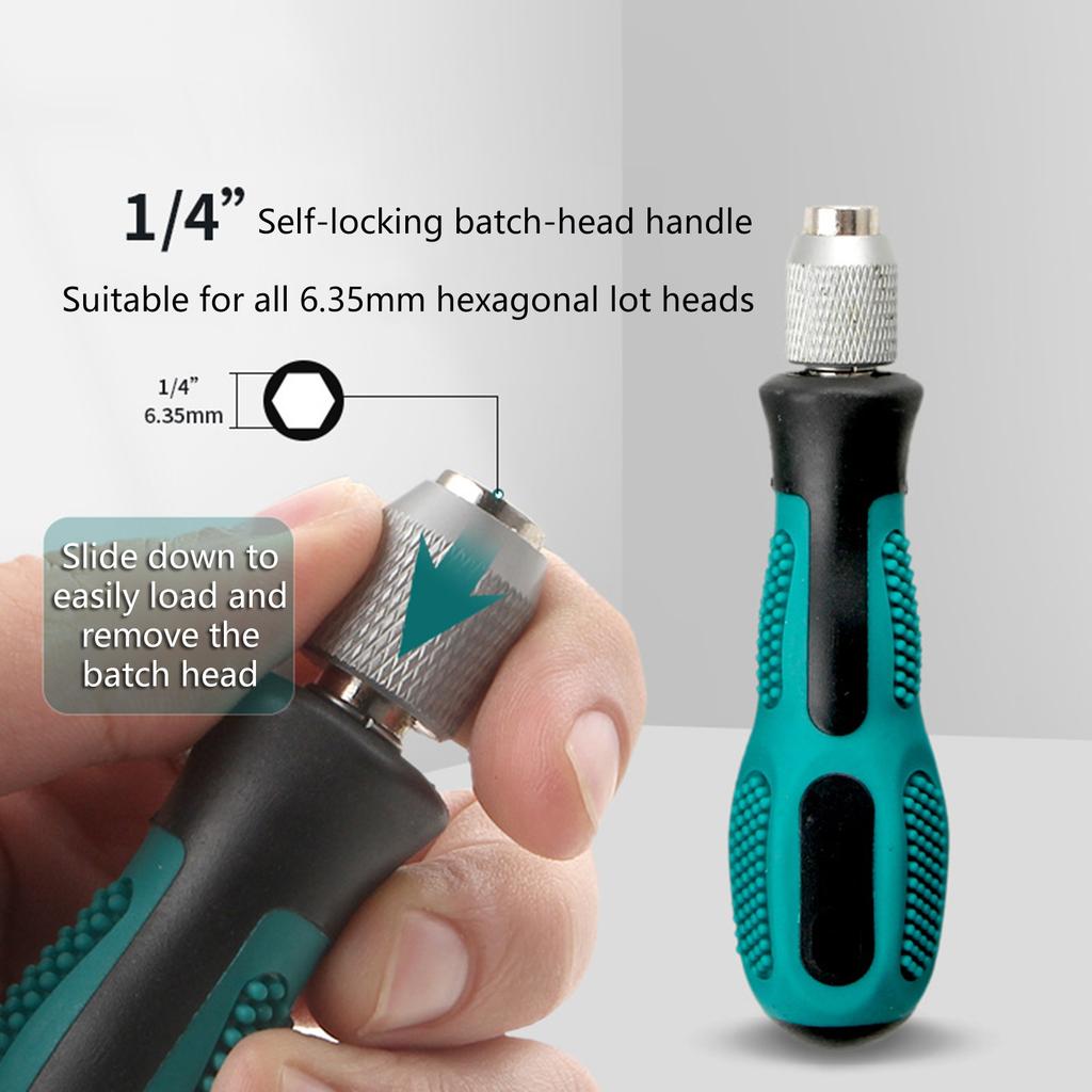 3Pieces 1/4Inch Hex Screwdriver Bit Holder Set Includes Quick Changes Handle Magnetic Holder and Direct Insertion Handle