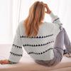 Dámský pulovr Svetr Pruhovaný potisk Volný střih Pletený svetr Topy Kulatý výstřih