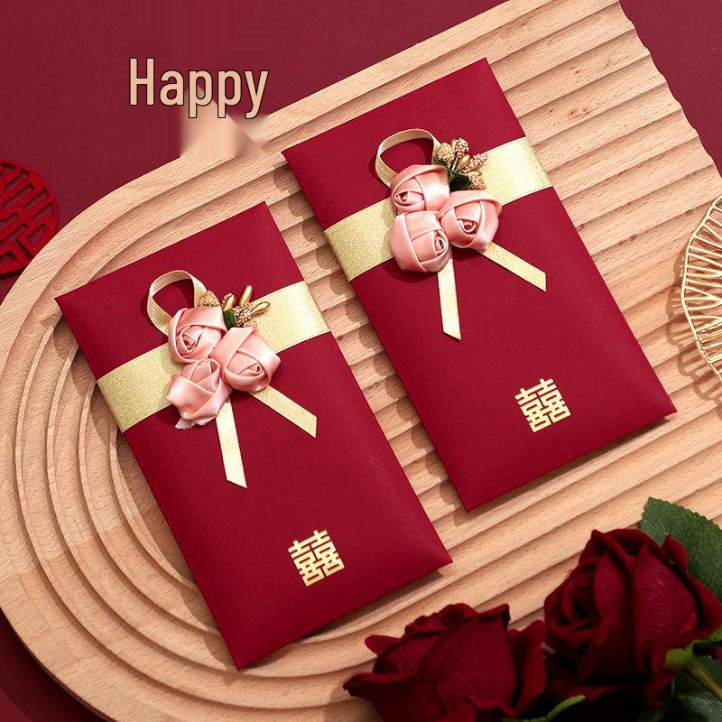 

Personalized Wedding Red Envelope for Bride s Door Block and Banquet Single Pack [Holds 1-30 Hundred-Yuan Bills]