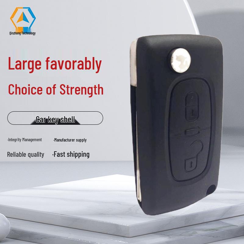 

Peugeot Citroen 2-Button Folding Smart Key Shell with Groove and Seat 0536