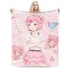 Pink Natsuki Anime Games Velvet Throw Blanket Anime Blanket for Home Bedroom Warm Bedspread