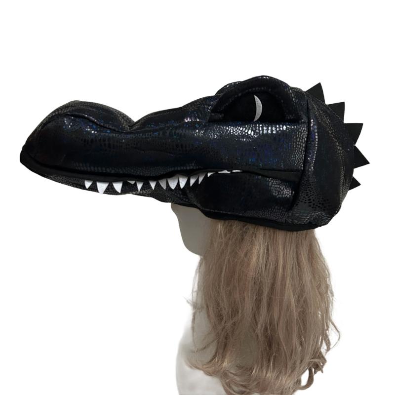 Realistyczna Maska Krokodyla Kapelusz Nakrycie Głowy Miękka Oddychająca Tkanina Kapelusz na Imprezy Halloweenowe Wydarzenie Cosplay Spotkanie