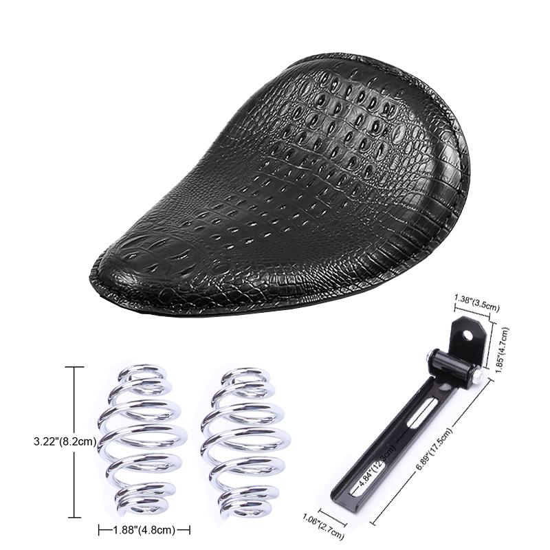 Motorcycle Leather Saddle Seat Retro Black Leather Solo Seat for Harley Custom Chopper Bobber Honda Yamaha Kawasaki Suzuki