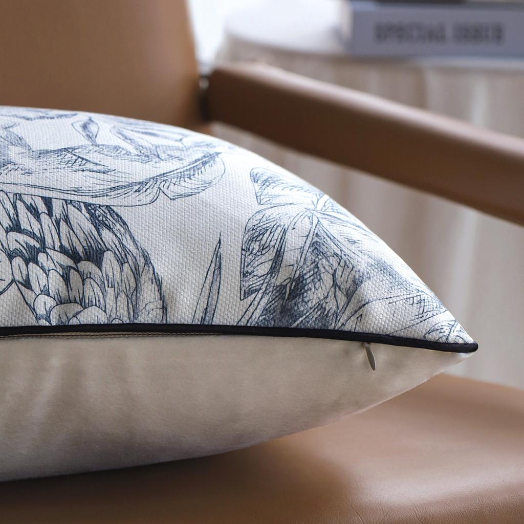 Outdoor Wasserdichter Kissenbezug Wohnzimmer Sofa Floral Rückenlehnenkissenbezug Kissen Liegestuhl Rattan Stuhlkissen