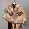 Elegant Floral Scarf Shawls Korean Style Shawl Wrap Fashion Luxury Silk Scarf  Travel