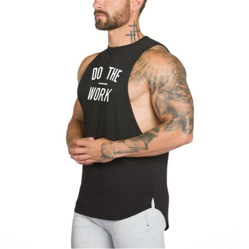 Muscleguys Męski Tank top do kulturystyki Odzież na siłownię Fitness bezrękawnik Męski Bawełniany Modny Podkoszulek Kamizelka Muscle Odzież sportowa