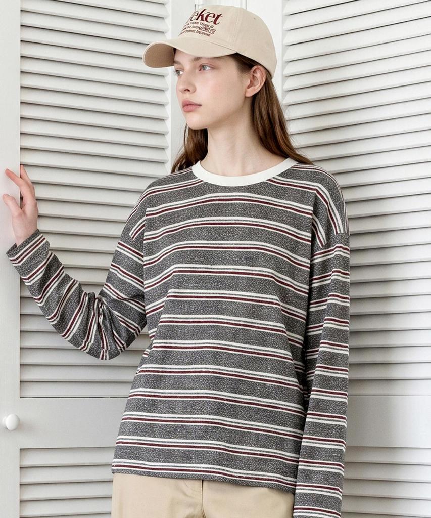 FOREVER21 Multi Stripe Loose Fit Long Sleeve T-Shirt (Ftdcts018)
