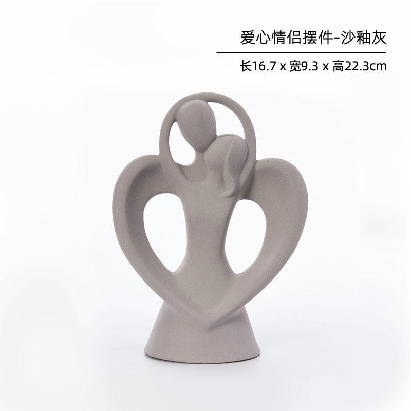 Modern Minimalism Abstract Character Decorations Ceramic Couple Ornaments Valentine's Day Gift Home Decoration Accessories