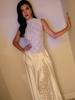 Elegant White Floral Lace Sleeveless Evening Gown