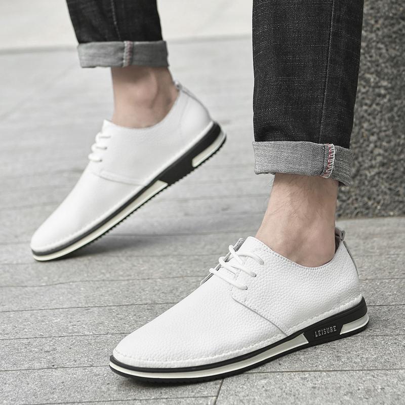 Handgefertigte Freizeitschuhe aus echtem Leder zum Schnüren für Herren, Outdoor-Oxfordschuhe zum Joggen, hochwertige Herren-Skateschuhe, atmungsaktive flache Schuhe